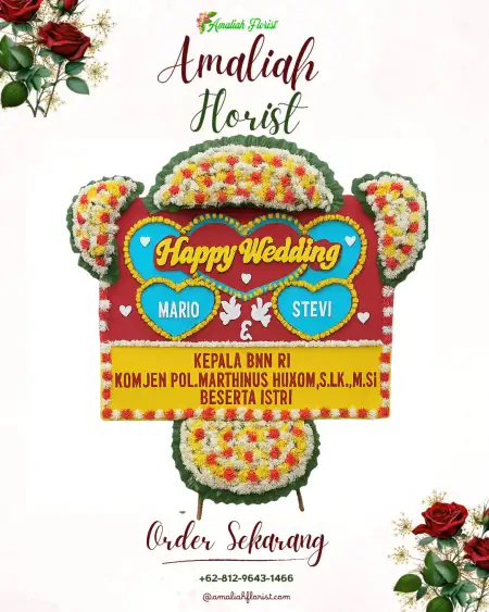 Papan Bunga Pernikahan Medini